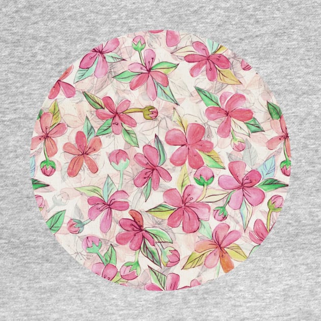 Pink Painted Blossom Pattern by micklyn